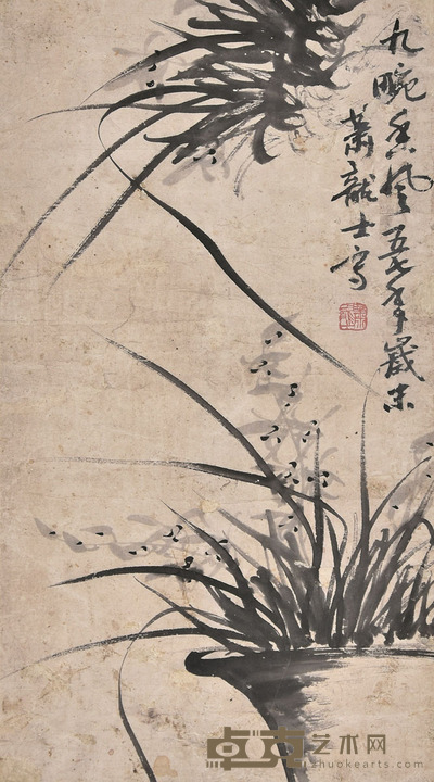 萧龙士 九畹香风 56×31cm 约1.6平尺
