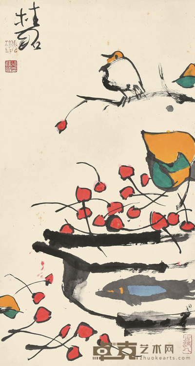 张桂铭 花鸟 76×40cm 约2.7平尺