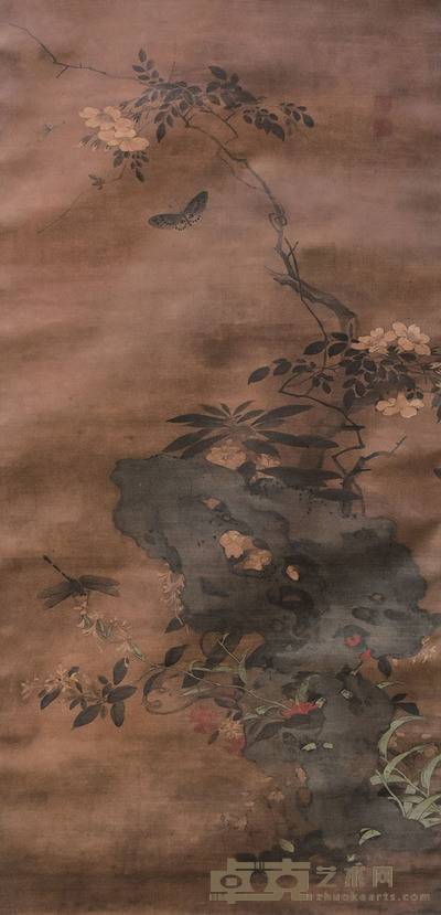 佚名 花卉 112×53cm 约5.3平尺
