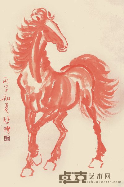 徐悲鸿 马 166×33cm 约4.9平尺