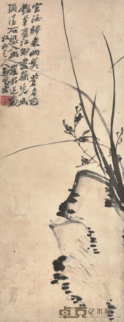 郑板桥 兰石图 66×29cm 约1.7平尺