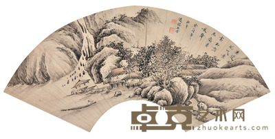 吴雲 山水人家 20×57cm 约1.0平尺