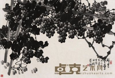 苏葆桢 架子葡萄 100×68cm