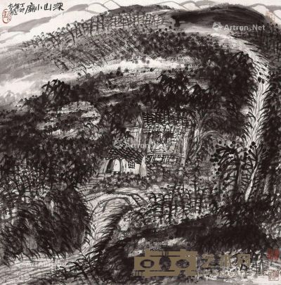 龙瑞 深山小庙 68×67.5cm