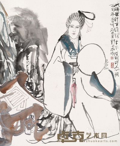 郭全忠 易安居士像 82.5×67cm