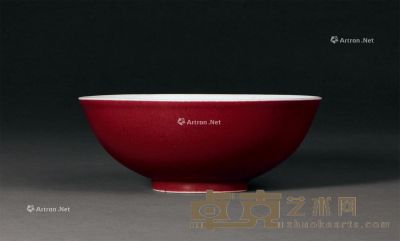 清雍正 霁红釉碗 直径17.6cm