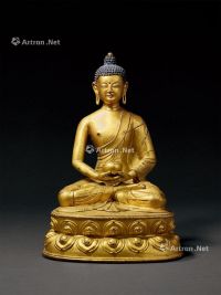 明中期（15-16世纪） 铜鎏金阿弥陀佛
