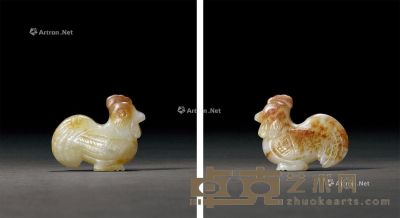 明 玉雕雄鸡坠 长4.2×高3.4cm