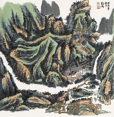 龙瑞 溪山幽居 69×67cm