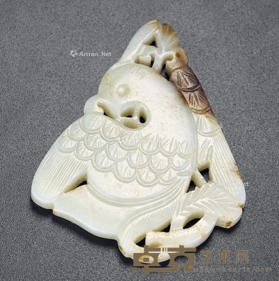 宋 白玉鸟 长6.4cm；宽5.1cm；厚0.6cm