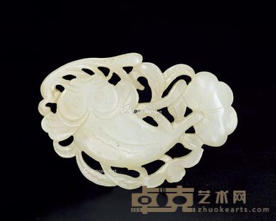 清 白玉鲶鱼 长6.2cm;宽4.4cm;厚0.6cm