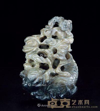 明 白玉独占鳌头 高4.8cm；宽3.2cm；厚1.7cm