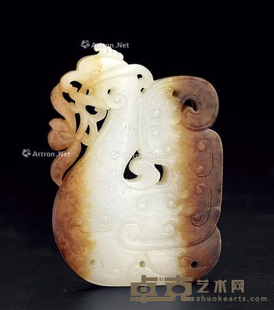 明 白玉凤牌 高7.1cm;宽5cm;厚0.7cm