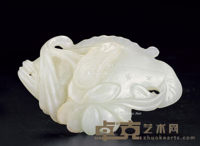 明 白玉鱼 长7.4cm;宽4.3cm;厚1.7cm