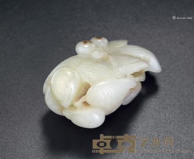 宋 白玉子母鸽 长5.5cm;宽3.3cm;厚2.4cm
