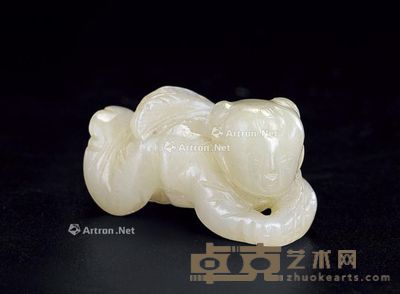 宋 青白玉持叶童子 长3.5cm;宽1.4cm;厚1.8cm