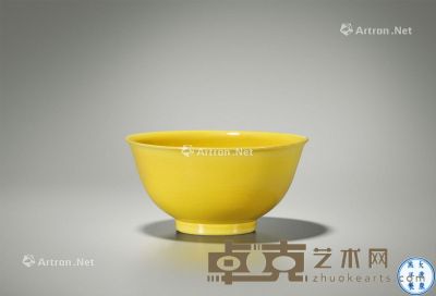 清康熙 娇黄釉茶圆 直径10.8cm