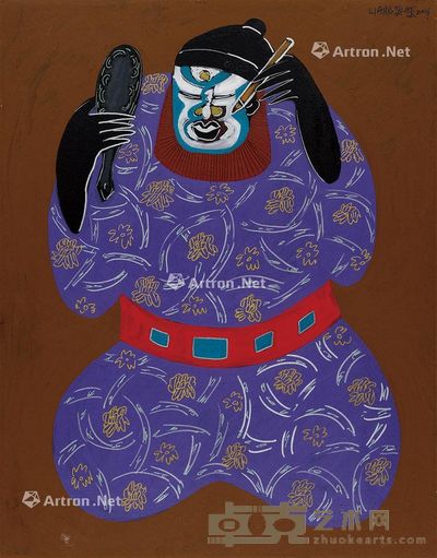 梁奕焚 2001年作 脸谱 油彩画布 115×89cm
