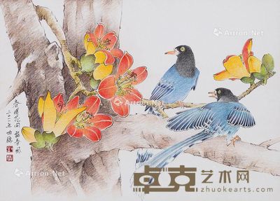刘坤锦 2011年作 春暖花开舞春风 色铅笔纸本 38×52.5cm