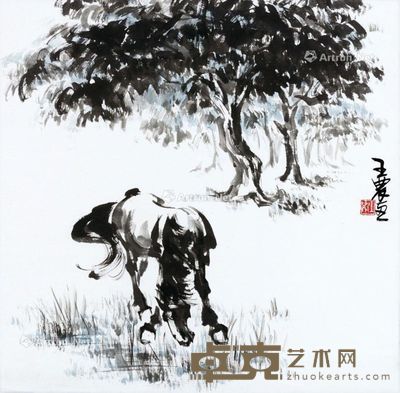 王农 马 立轴 设色纸本 67×68.5cm