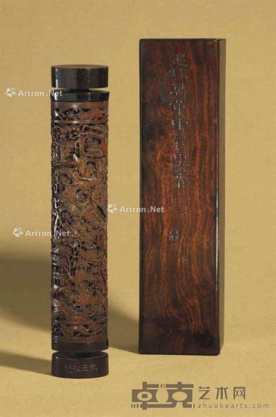 18TH CENTURY A FINELY CARVED BAMBOO PARFUMIER 高27.5cm