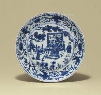 WANLI SIX-CHARACTER MARK AND OF THE PERIOD（1573-1619） A BLUE AND WHITE DISH