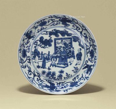 WANLI SIX-CHARACTER MARK AND OF THE PERIOD（1573-1619） A BLUE AND WHITE DISH