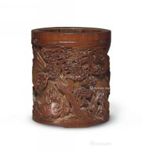 17TH-18TH CENTURY A FINELY CARVED BAMBOO BRUSHPOT，BITONG