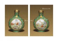 QING DYNASTY（1644-1911） A MOULDED FAMILLE ROSE‘BOYS’ SNUFF BOTTLE