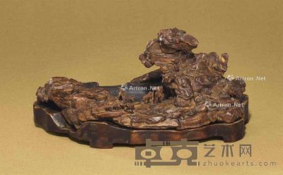 19TH CENTURY A LARGE CARVED ALOESWOOD BRUSH WASHER，XI 宽28cm