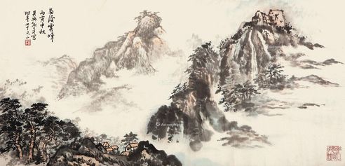 俞子才 雨后云峰