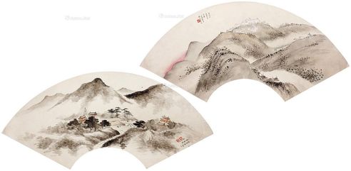 吴杏芬 山水扇面