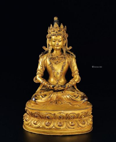 17世纪 汉藏 铜鎏金佛