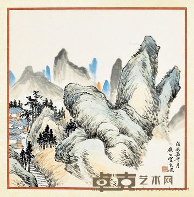 贺良朴 山水 33×32cm