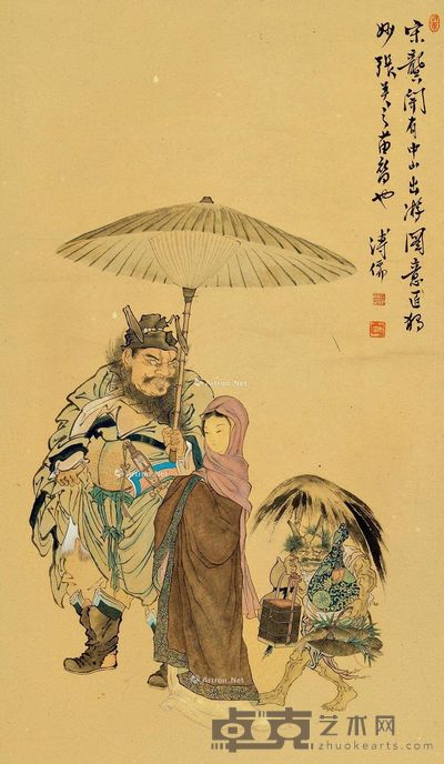 溥儒 钟馗嫁妹 95×50cm
