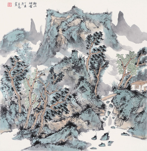 白启中 谿山烟云