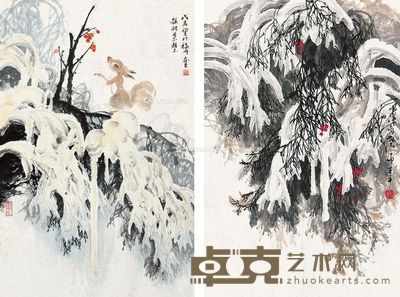 杨东平 冰雪山水 68×45cm；53×35cm