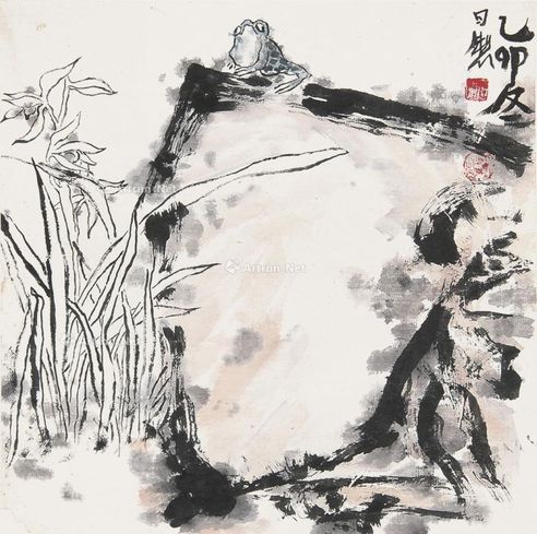 石开 夏蛙图
