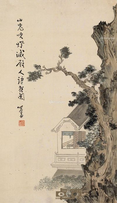 溥儒 杜少陵诗意图 59×34cm