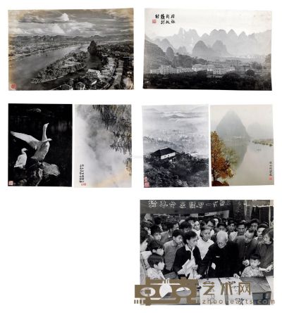 广东著名老辈摄影家梁祖德摄影原晒作品七张 最大者49.5×35cm；最小者30×24cm