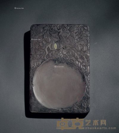 清中期 端石瓜瓞绵绵纹砚 25×15×3cm