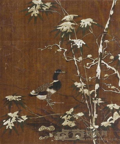 佚名 云竹寒鸦图 36×29cm