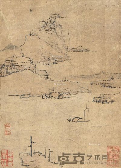 弘仁 山水 21.5×15.5cm