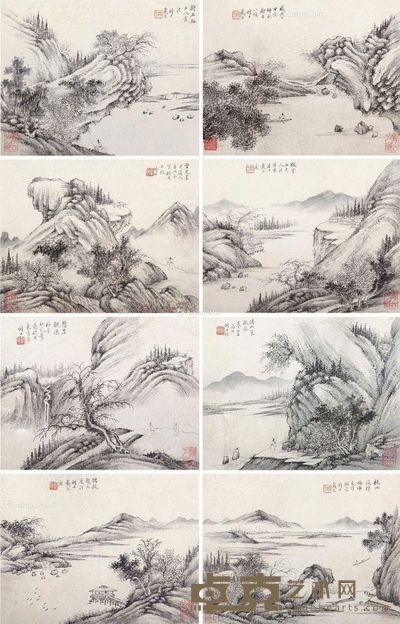 戴熙 山水册 22×28cm×8