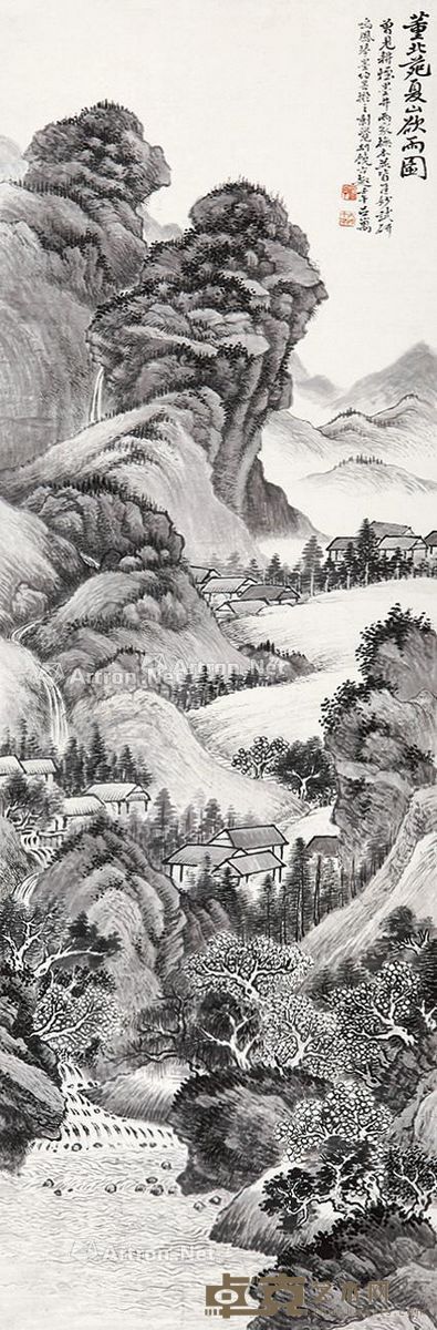 吕万 夏山欲雨图 102×33cm