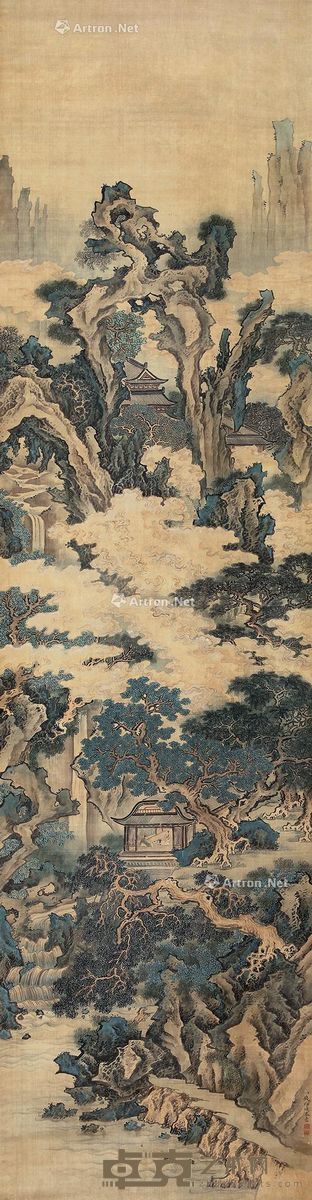 钱维城 山水 212×54cm