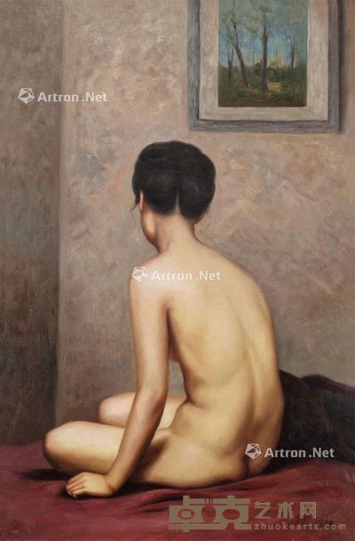 油画 镜心 画布油画 92×60.5cm