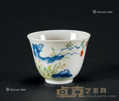 清 斗彩花神杯 高4.7cm