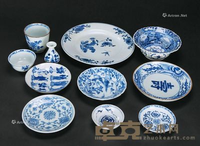 清 青花瓷 (十一件一组) 直径8-23cm