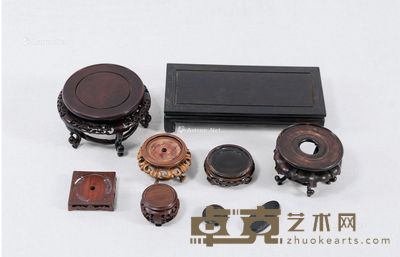20世界早期 木座 (九件一组) 5.5-38cm
